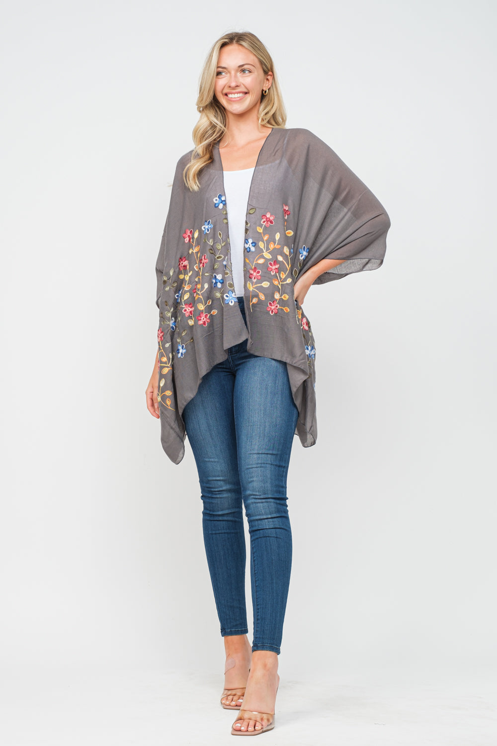 RAJ VICKI EMBROIDERED KIMONO - quetzals