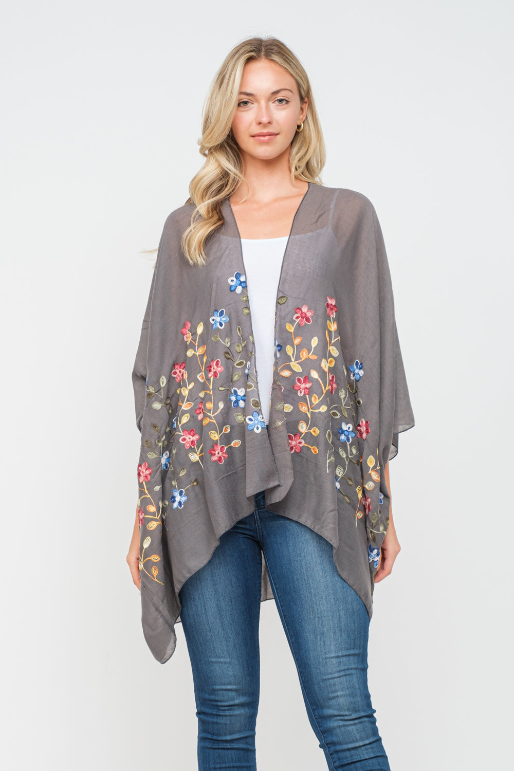 RAJ VICKI EMBROIDERED KIMONO - quetzals