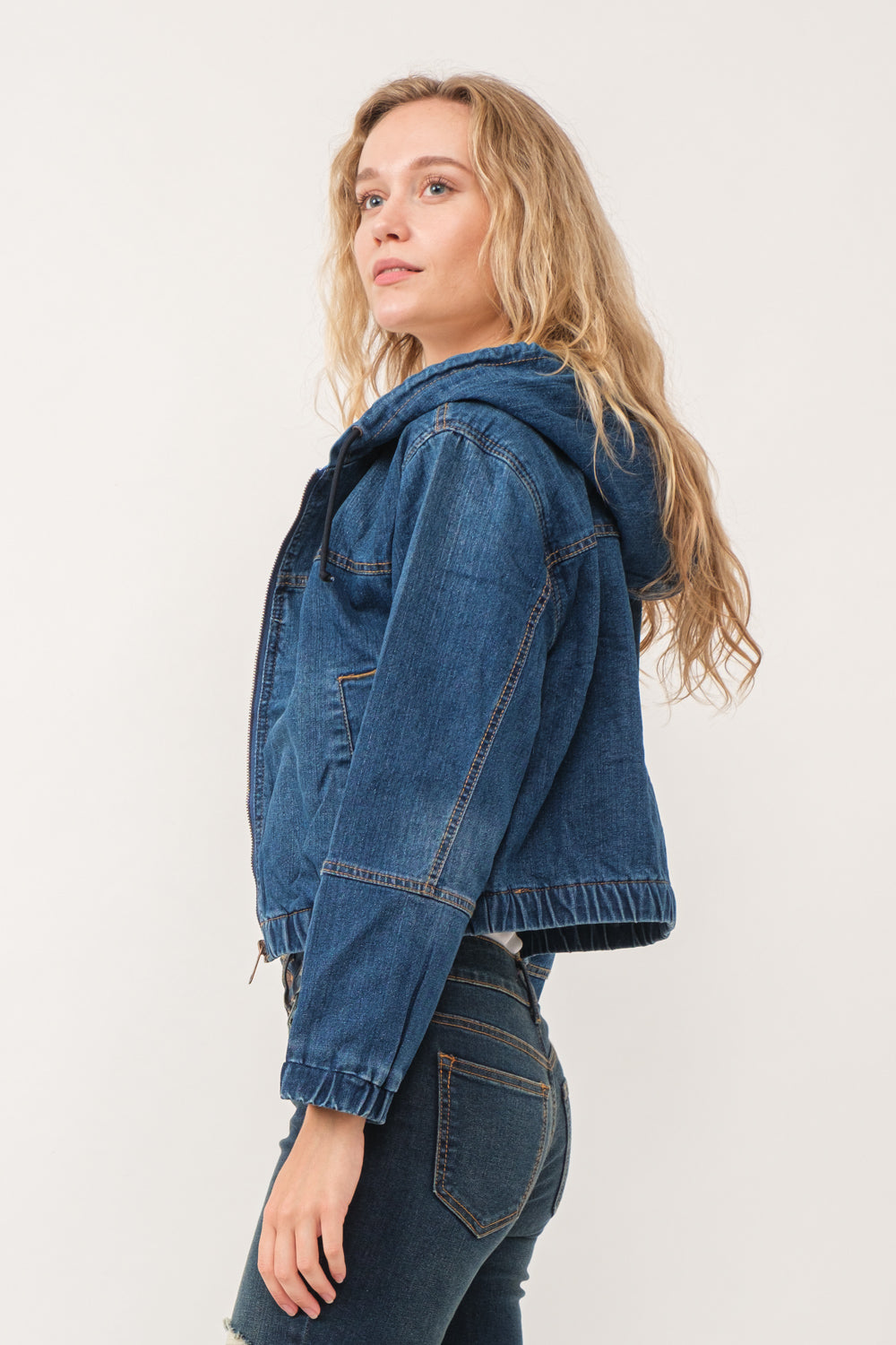 RAJ HARPER DENIM BOMBER JACKET INDIGO DENIM - quetzals