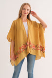 ARABELLA HONEY BORDER EMBROIDERED KIMONO - quetzals