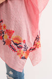 ARABELLA WATERMELON BORDER EMBROIDERED KIMONO - quetzals