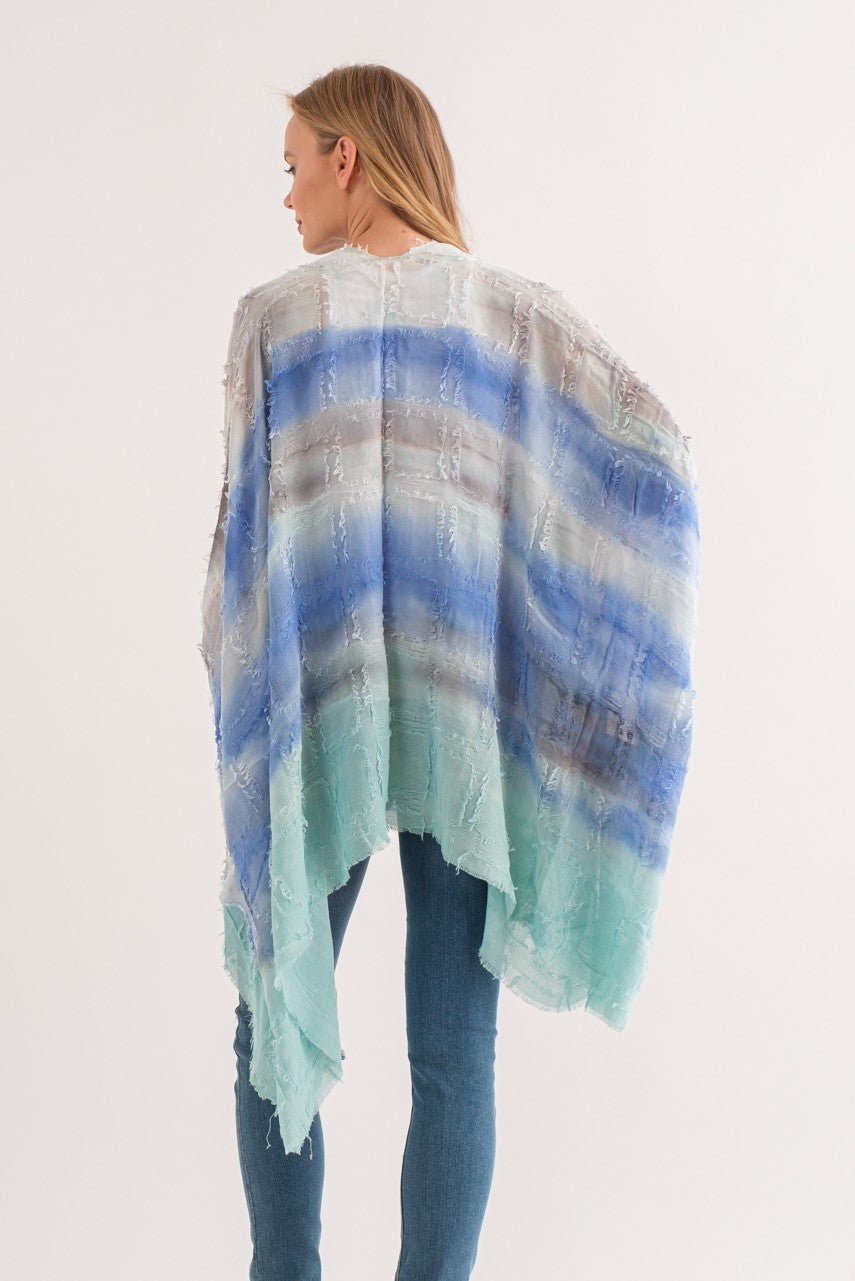 ARIANA AQUA TIE DYE KIMONO - quetzals