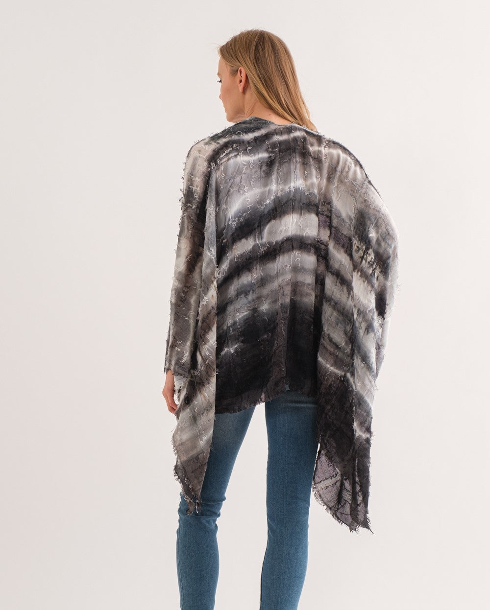 ARIANA CHARCOAL TIE DYE KIMONO - quetzals