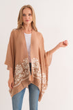 RAJ BLANCHE MOCHA BORDER EMBROIDERED KIMONO - quetzals