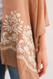 RAJ BLANCHE MOCHA BORDER EMBROIDERED KIMONO - quetzals