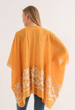 RAJ BLANCHE ORANGE PEEL BORDER EMBROIDERED KIMONO - quetzals