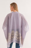 RAJ BLANCHE PERIWINKLE BORDER EMBROIDERED KIMONO - quetzals