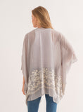 RAJ BLANCHE SMOKE BORDER EMBROIDERED KIMONO - quetzals