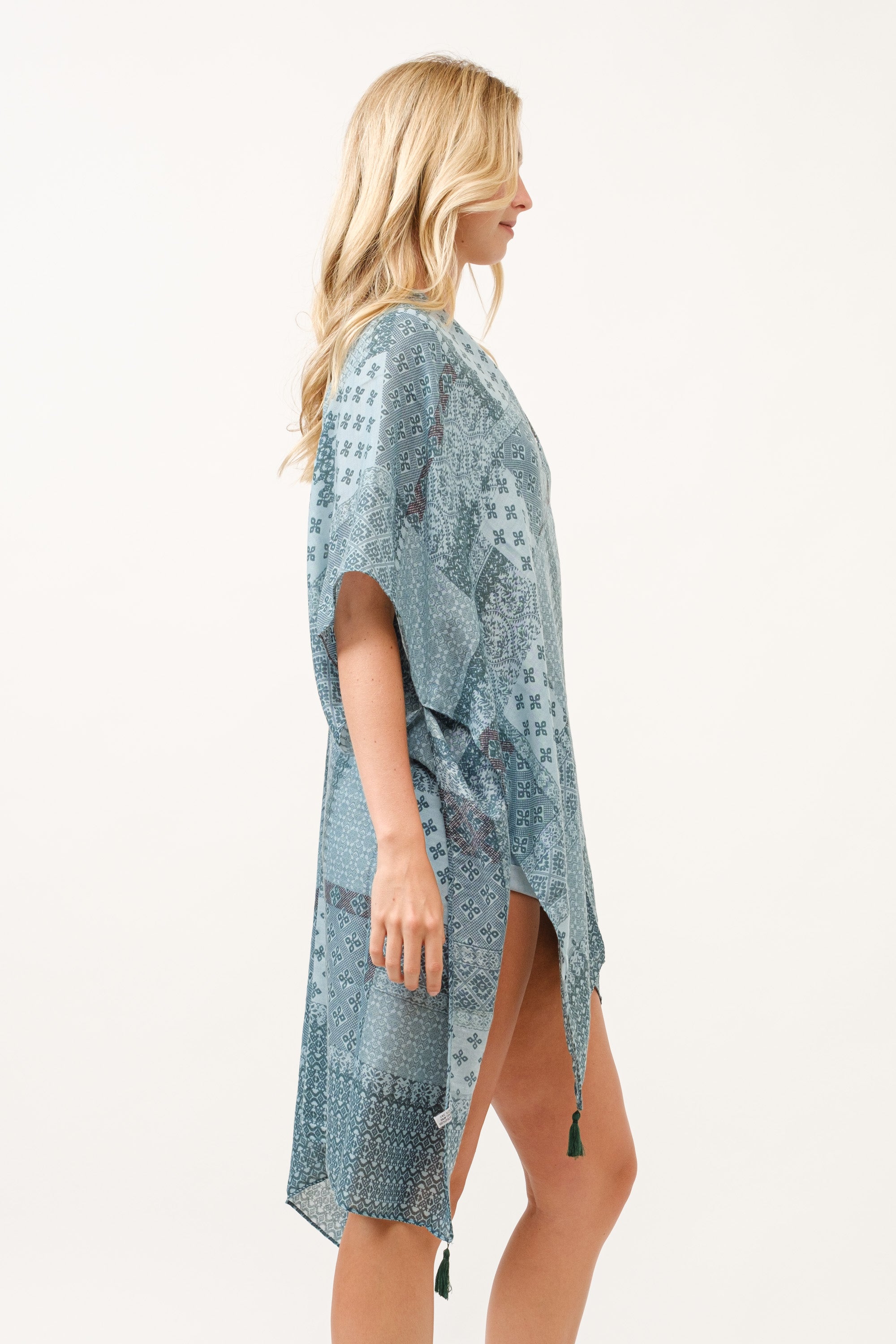 RAJ CARROL PATCHWORK PRINTED KIMONO