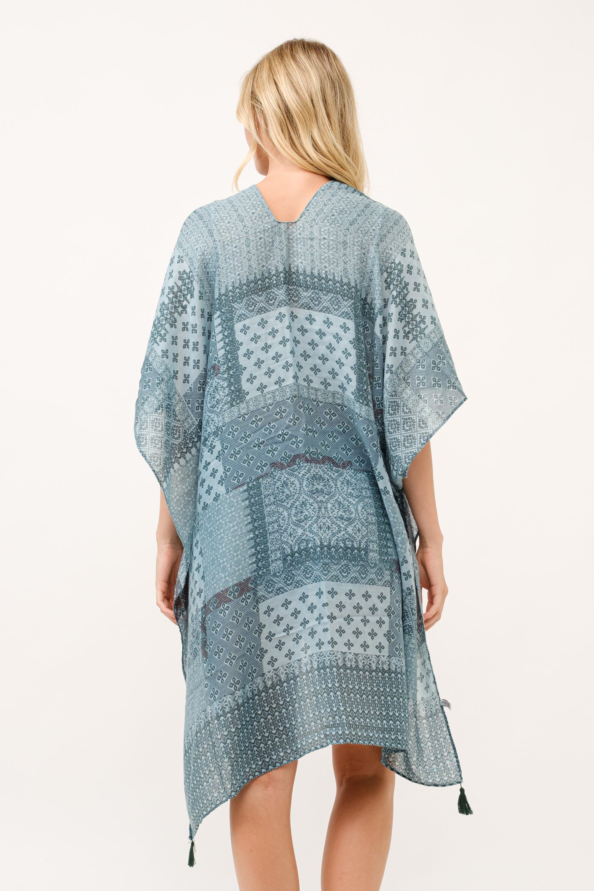 RAJ CARROL PATCHWORK PRINTED KIMONO