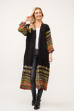 RAJ ELIA CONTRAST PRINT KIMONO DUSTER