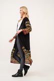 RAJ ELIA CONTRAST PRINT KIMONO DUSTER