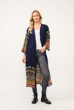 RAJ ELIA CONTRAST PRINT KIMONO DUSTER