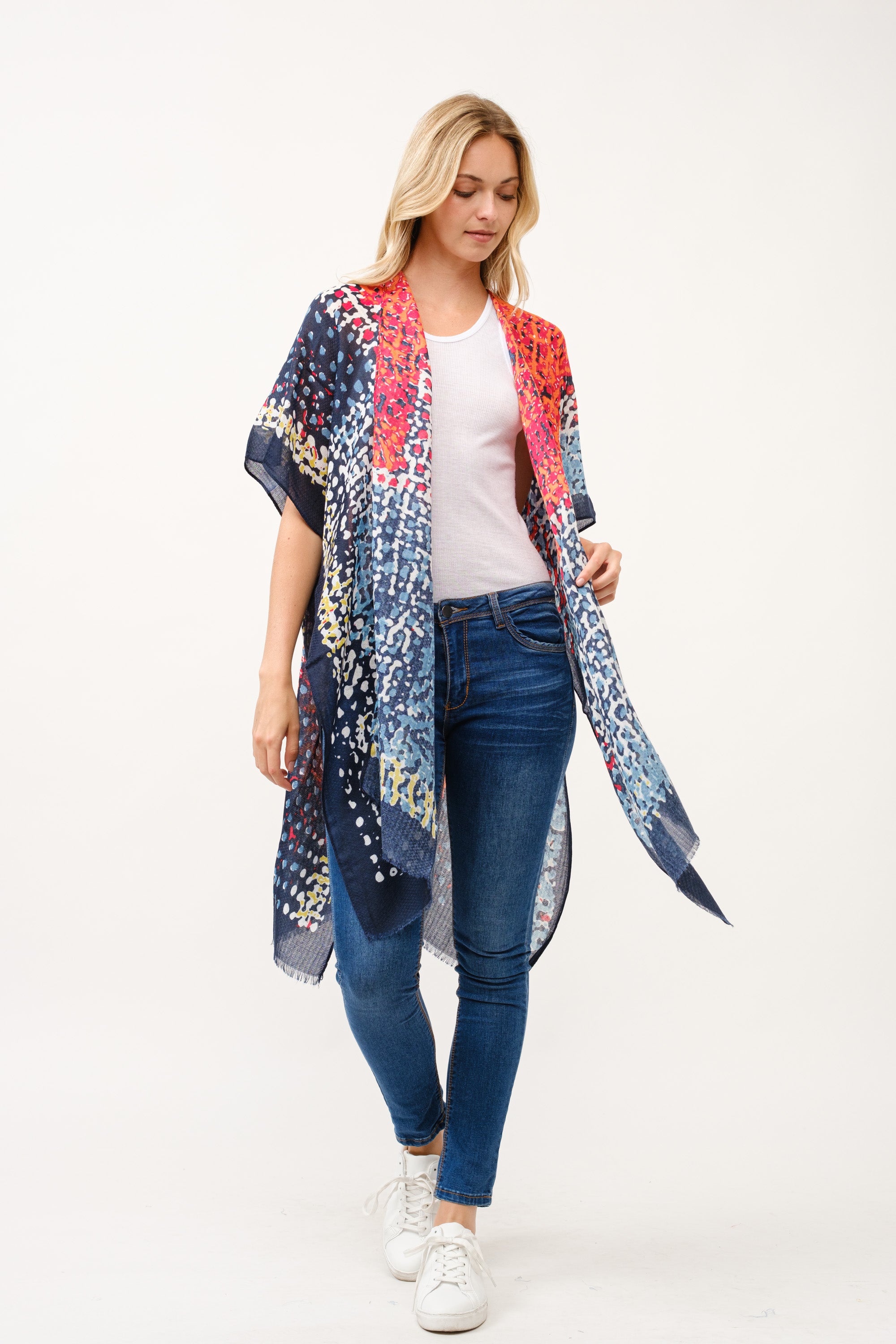 RAJ EMILY PATCHWORK PRINTED KIMONO DUSTER