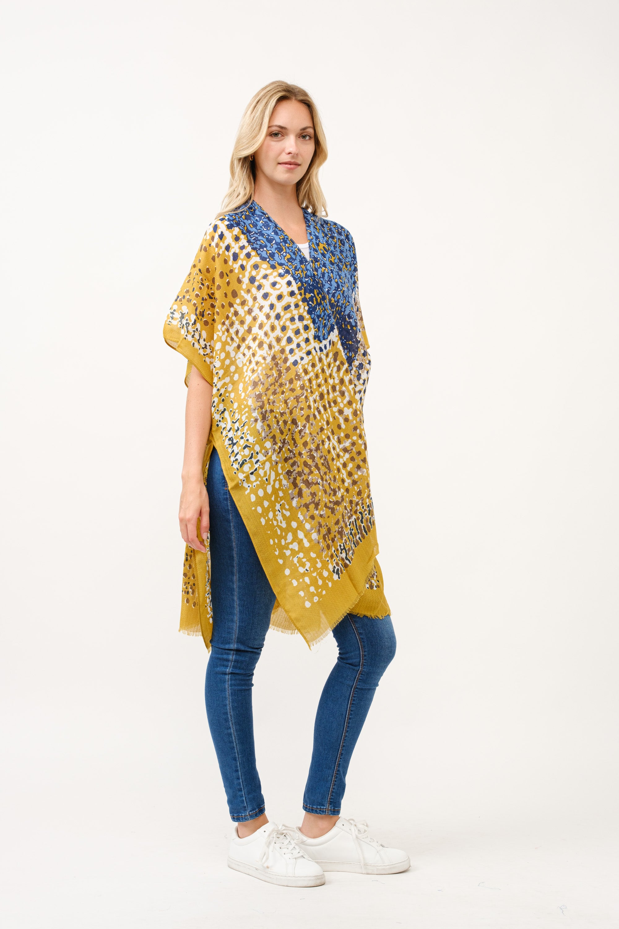 RAJ EMILY PATCHWORK PRINTED KIMONO DUSTER