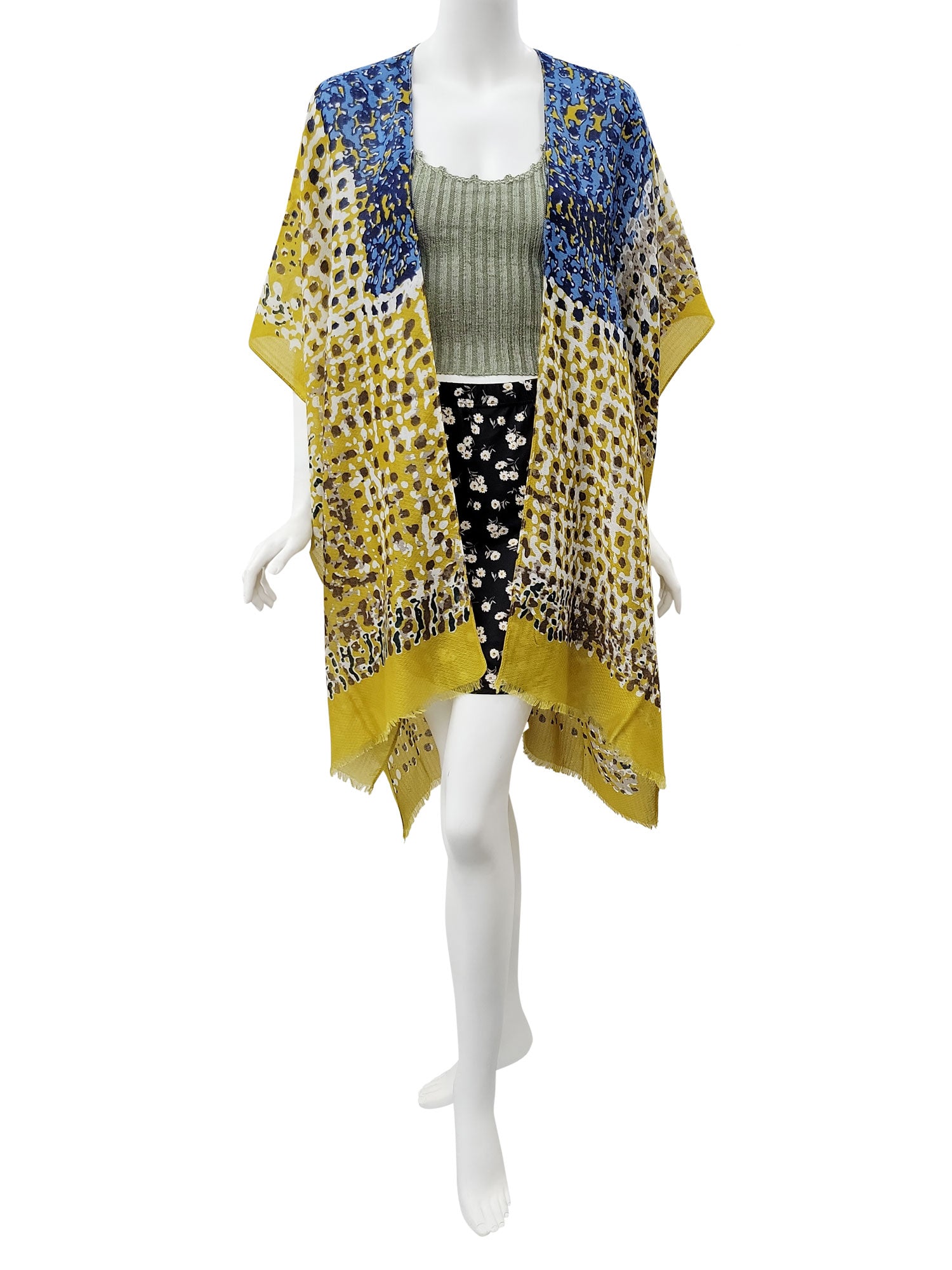 RAJ EMILY PATCHWORK PRINTED KIMONO DUSTER