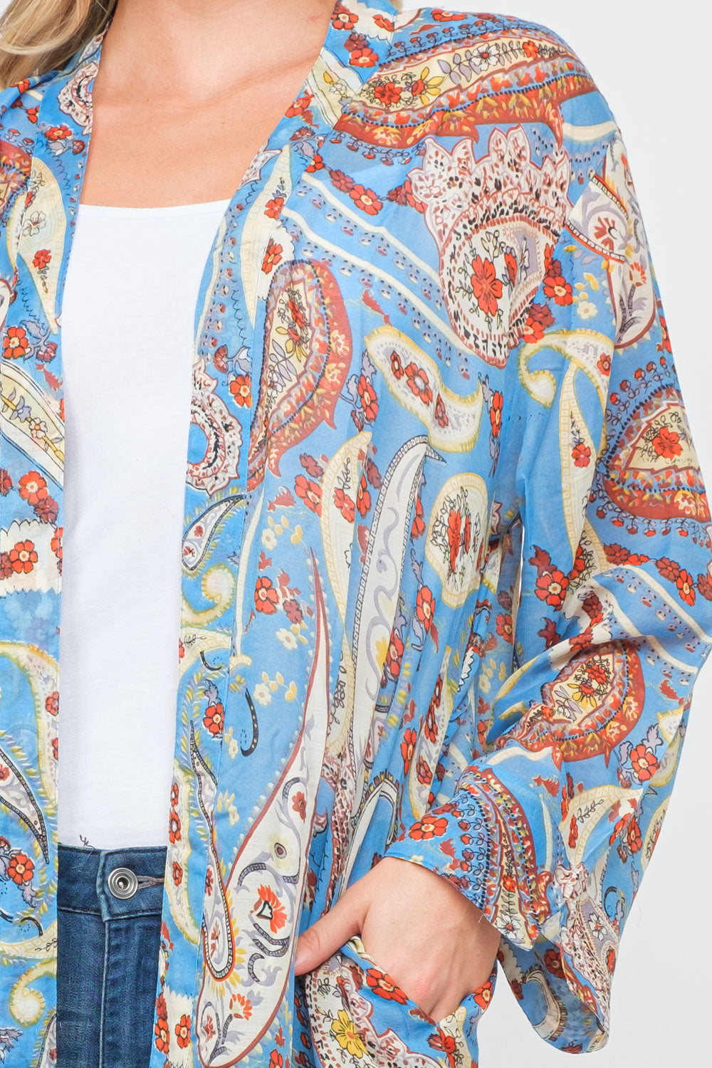 RAJ GEENA PRINTED KIMONO - quetzals