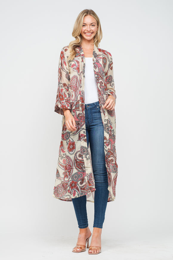 RAJ INGRID PRINTED KIMONO - quetzals