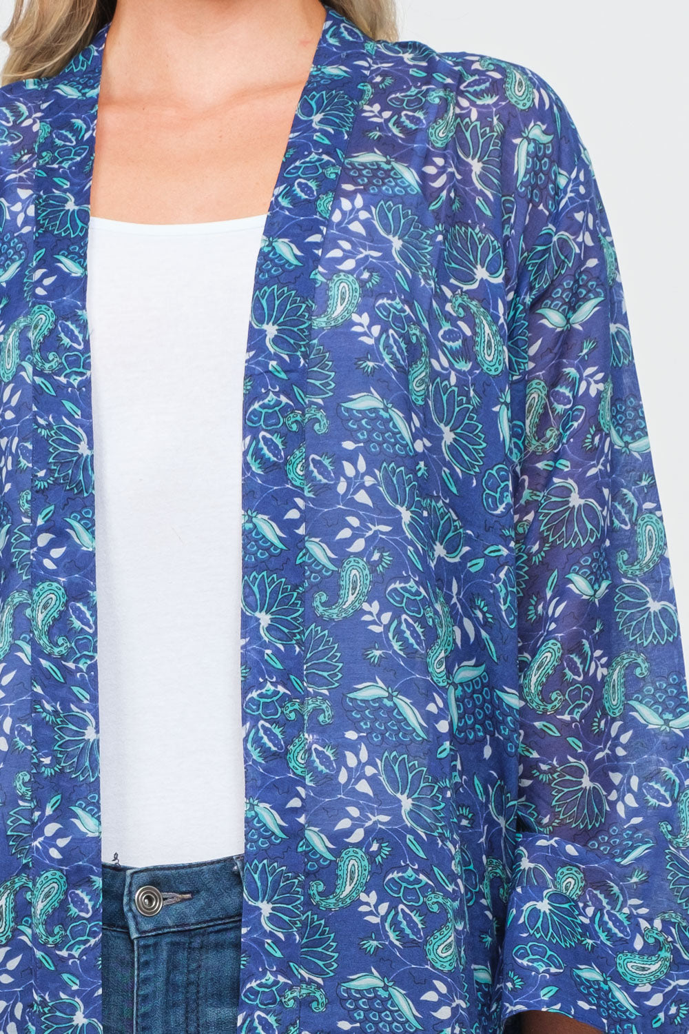 RAJ IRINA PRINTED KIMONO - quetzals