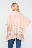 RAJ PAULINE PEARL PEACH FLORAL EMBROIDERED DUSTER KIMONO - quetzals