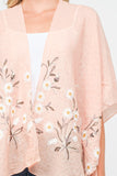 RAJ PAULINE PEARL PEACH FLORAL EMBROIDERED DUSTER KIMONO - quetzals