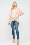 RAJ PAULINE PEARL PEACH FLORAL EMBROIDERED DUSTER KIMONO - quetzals