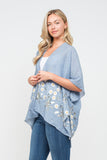 RAJ PAULINE POWDER BLUE FLORAL EMBROIDERED DUSTER KIMONO - quetzals