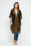 RAJ ALLISON BLACK GOLD EMBROIDERED KIMONO - quetzals