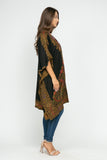 RAJ ALLISON BLACK GOLD EMBROIDERED KIMONO - quetzals