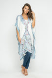 RAJ ALLISON WHITE BLUE EMBROIDERED KIMONO - quetzals