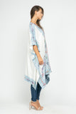 RAJ ALLISON WHITE BLUE EMBROIDERED KIMONO - quetzals