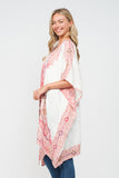 RAJ ALLISON WHITE PINK EMBROIDERED KIMONO - quetzals