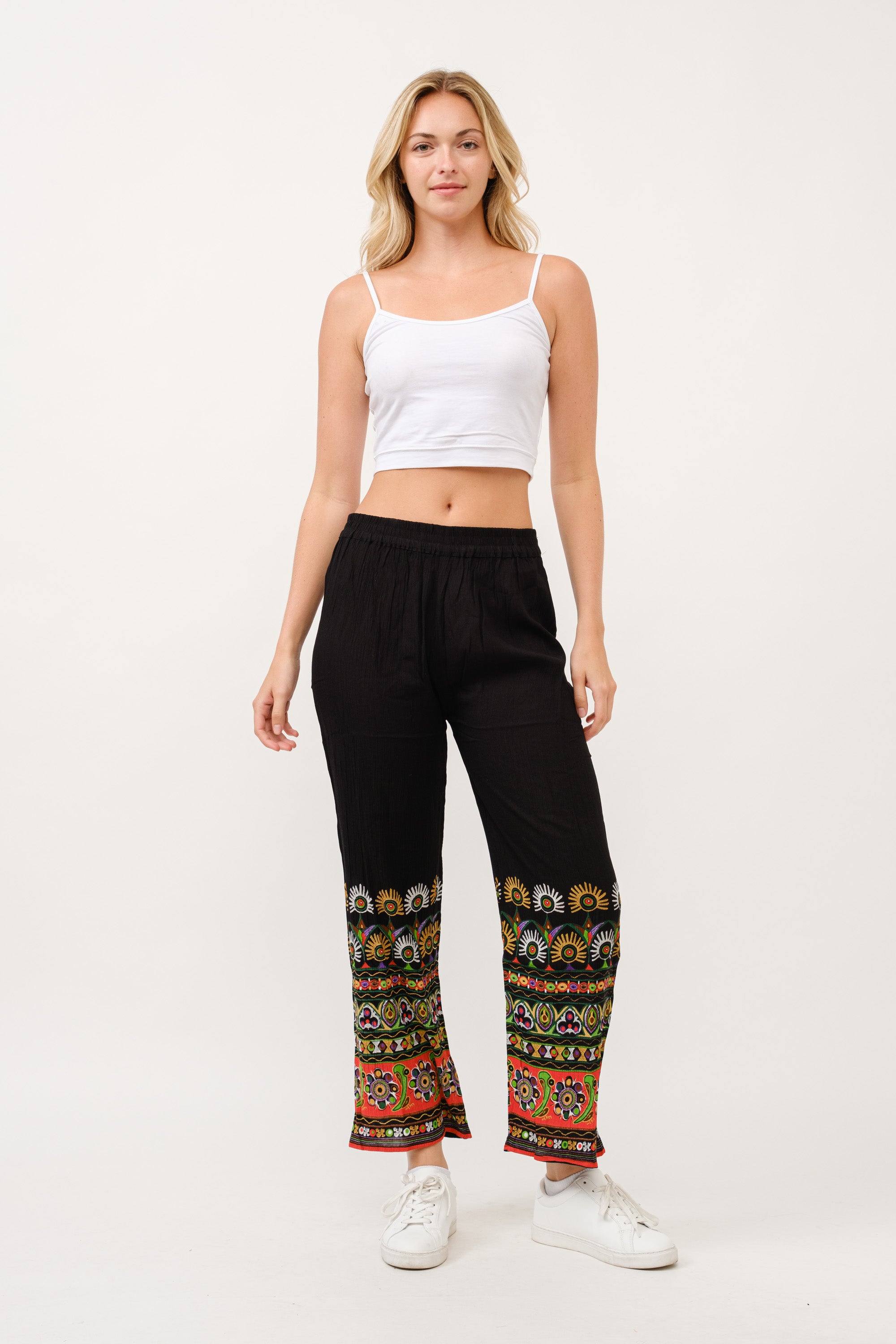 RAJ ELIA CONTRAST PRINT PANTS