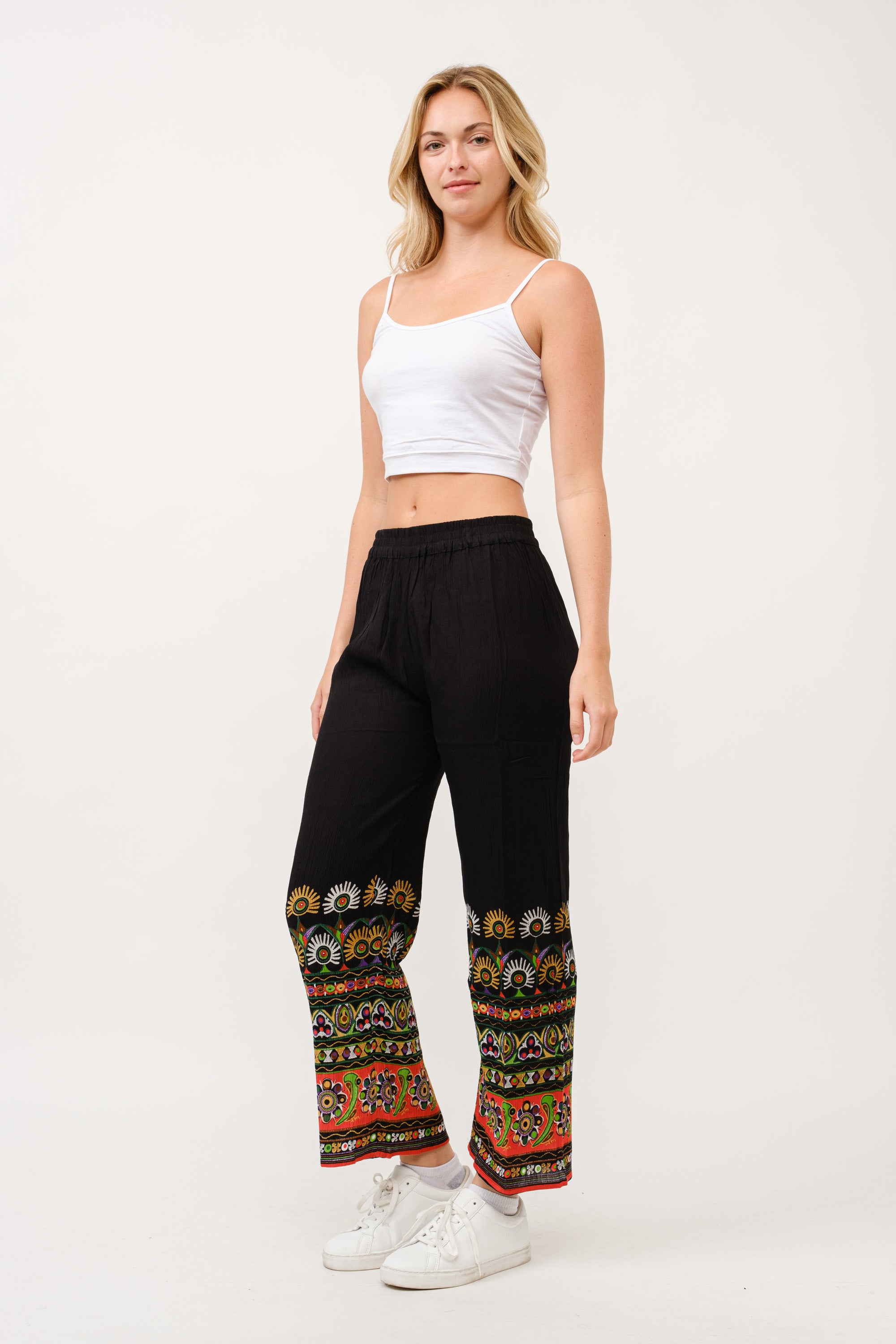 RAJ ELIA CONTRAST PRINT PANTS