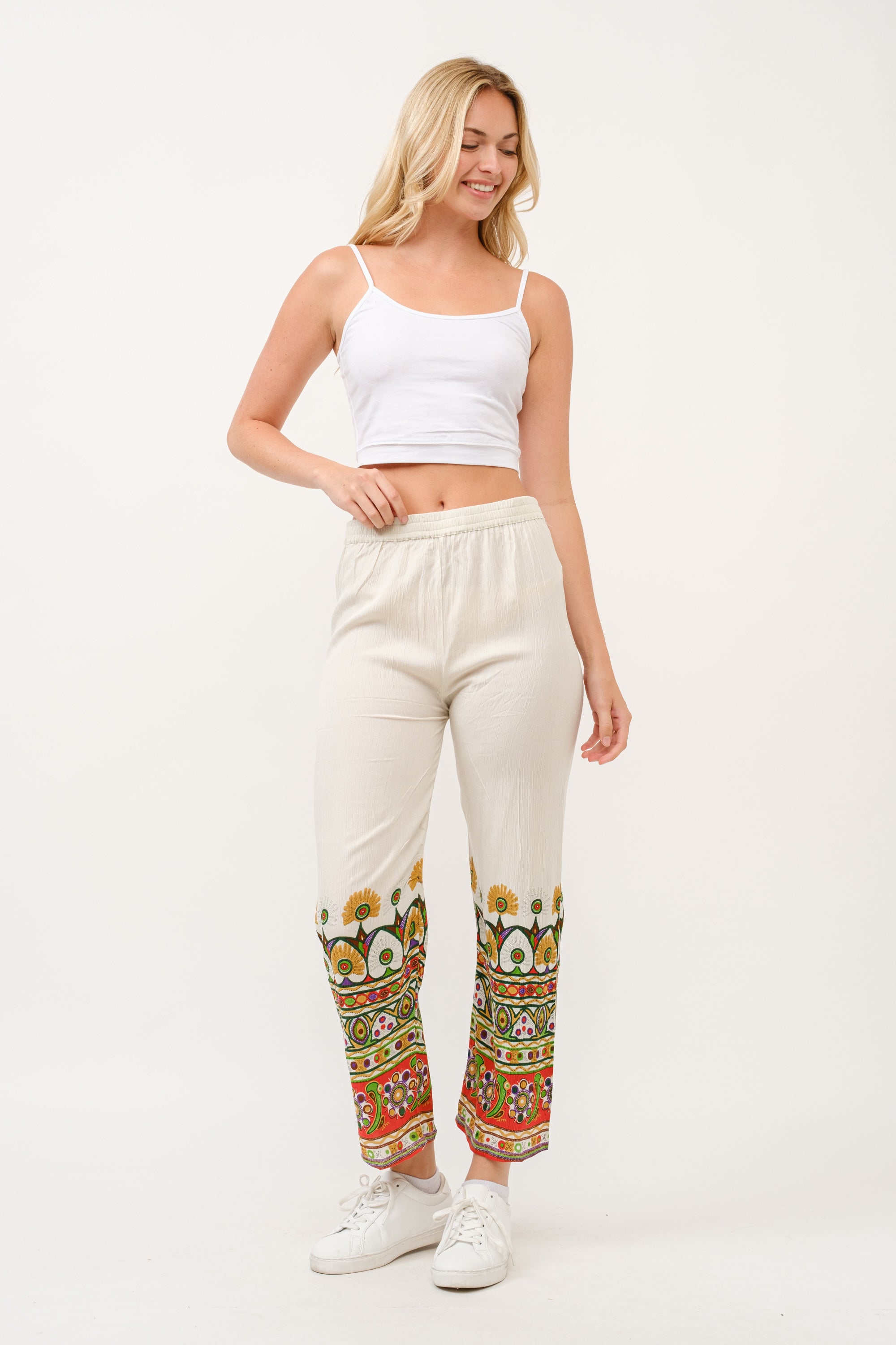 RAJ ELIA CONTRAST PRINT PANTS