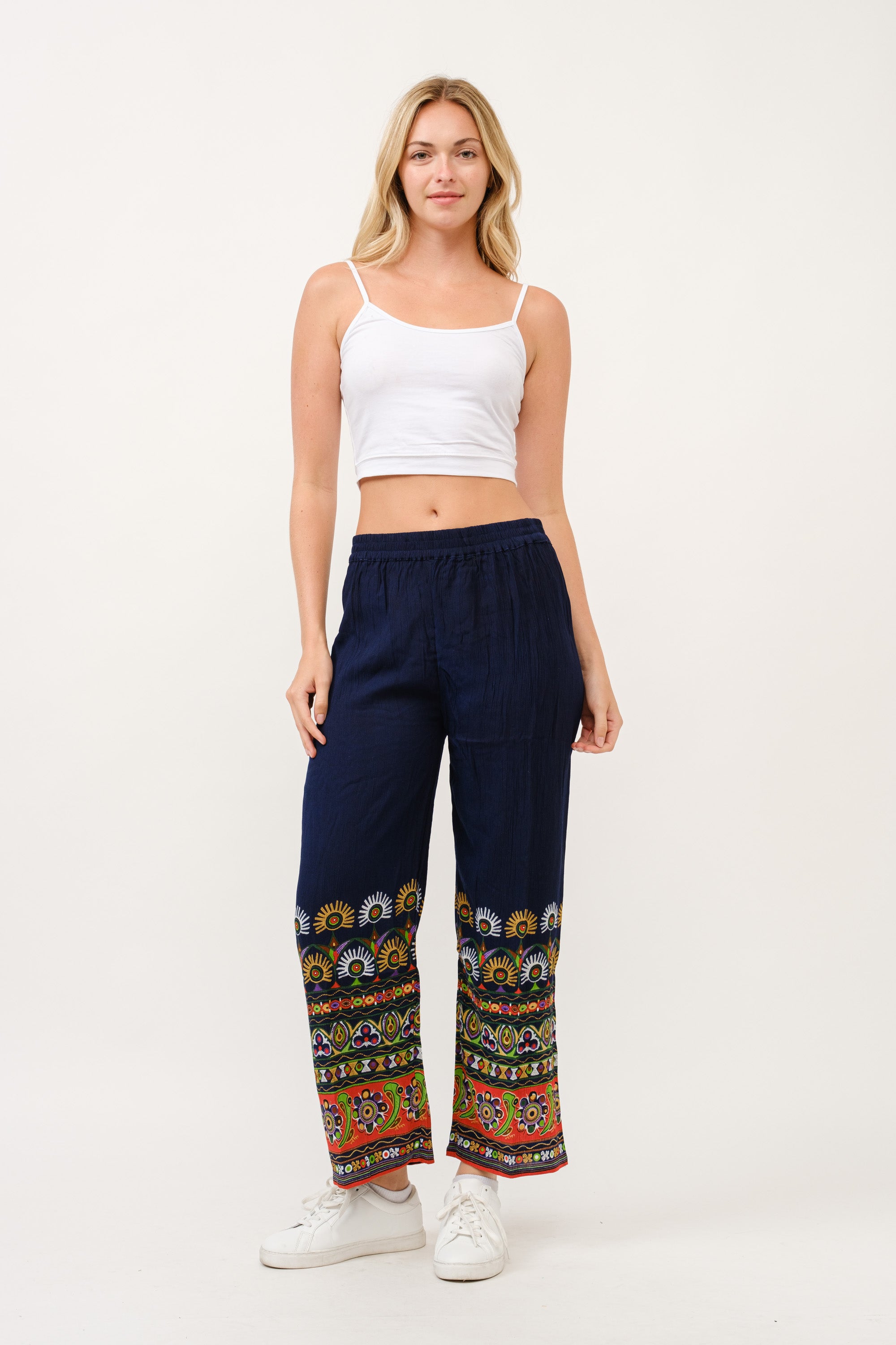 RAJ ELIA CONTRAST PRINT PANTS