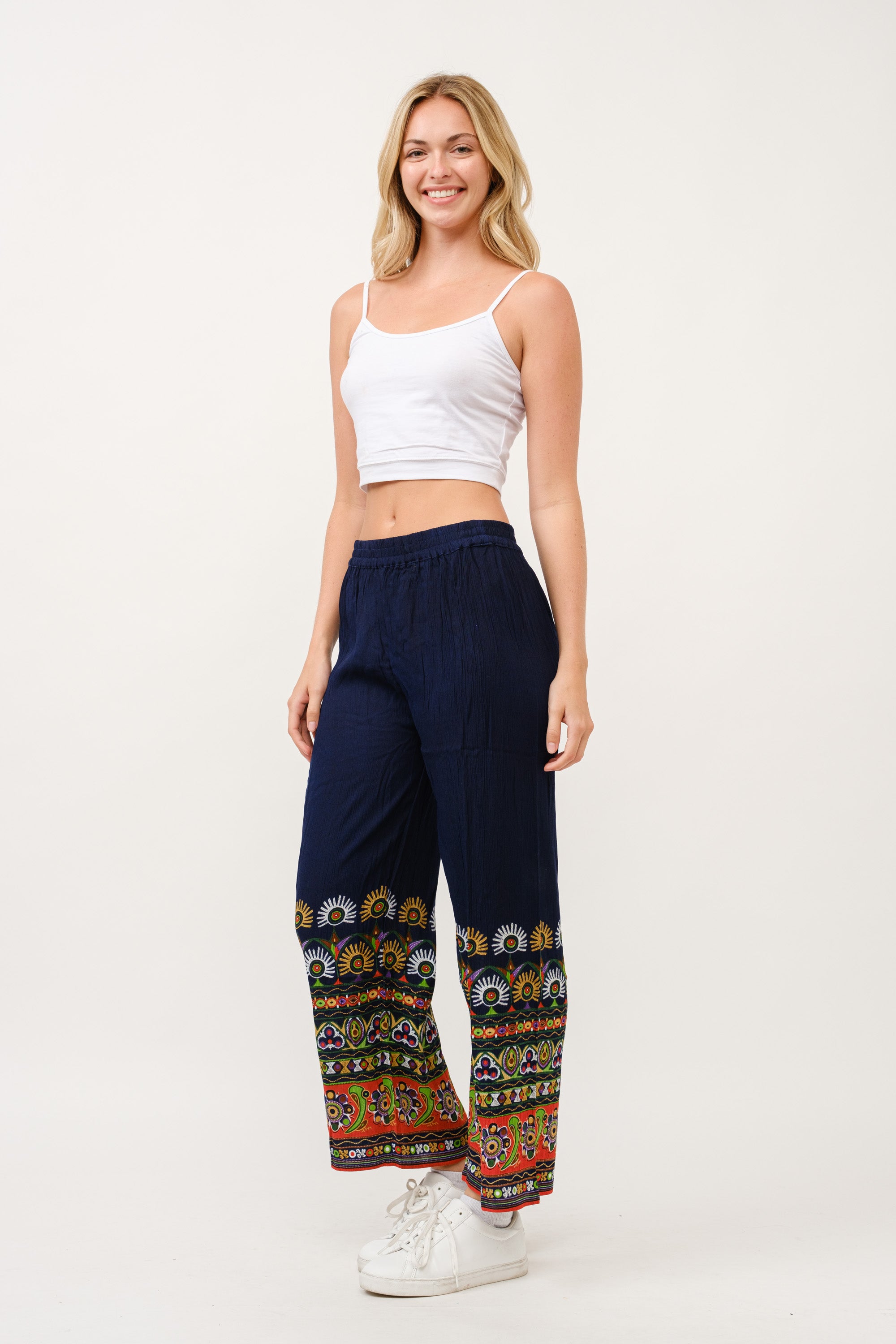 RAJ ELIA CONTRAST PRINT PANTS