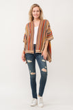 RAJ CORA STRIPED PONCHO RUANA DESERT SAND - quetzals