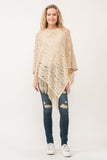 RAJ DREW CUT KNIT PONCHO CAPE ECRU - quetzals