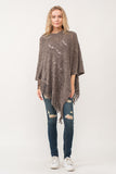 RAJ DREW CUT KNIT PONCHO CAPE TAUPE GRAY - quetzals