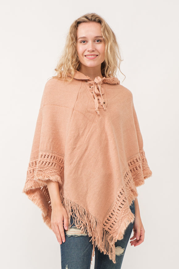 RAJ DYAN HOODED PONCHO CAPE DESERT SAND - quetzals