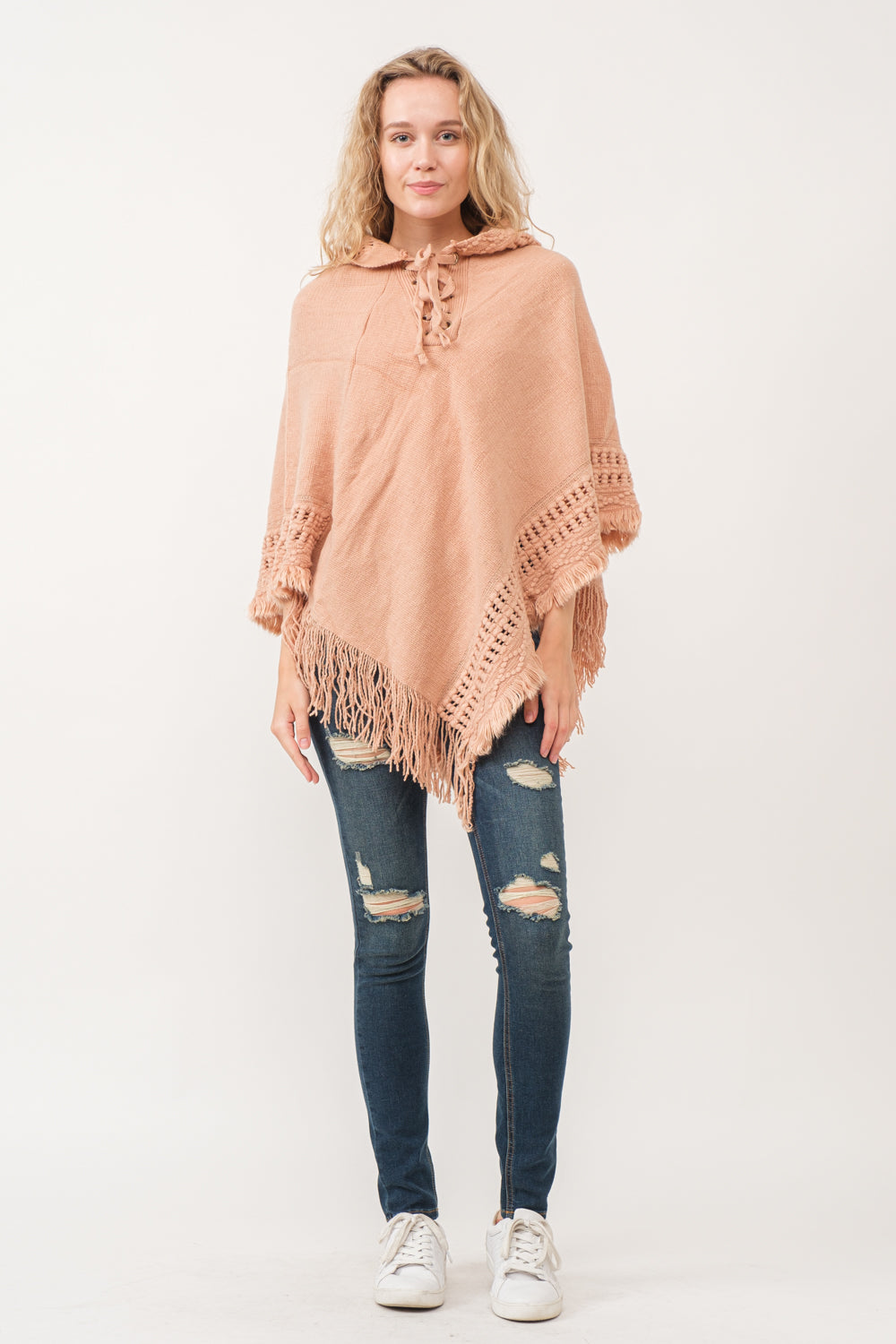 RAJ DYAN HOODED PONCHO CAPE DESERT SAND - quetzals