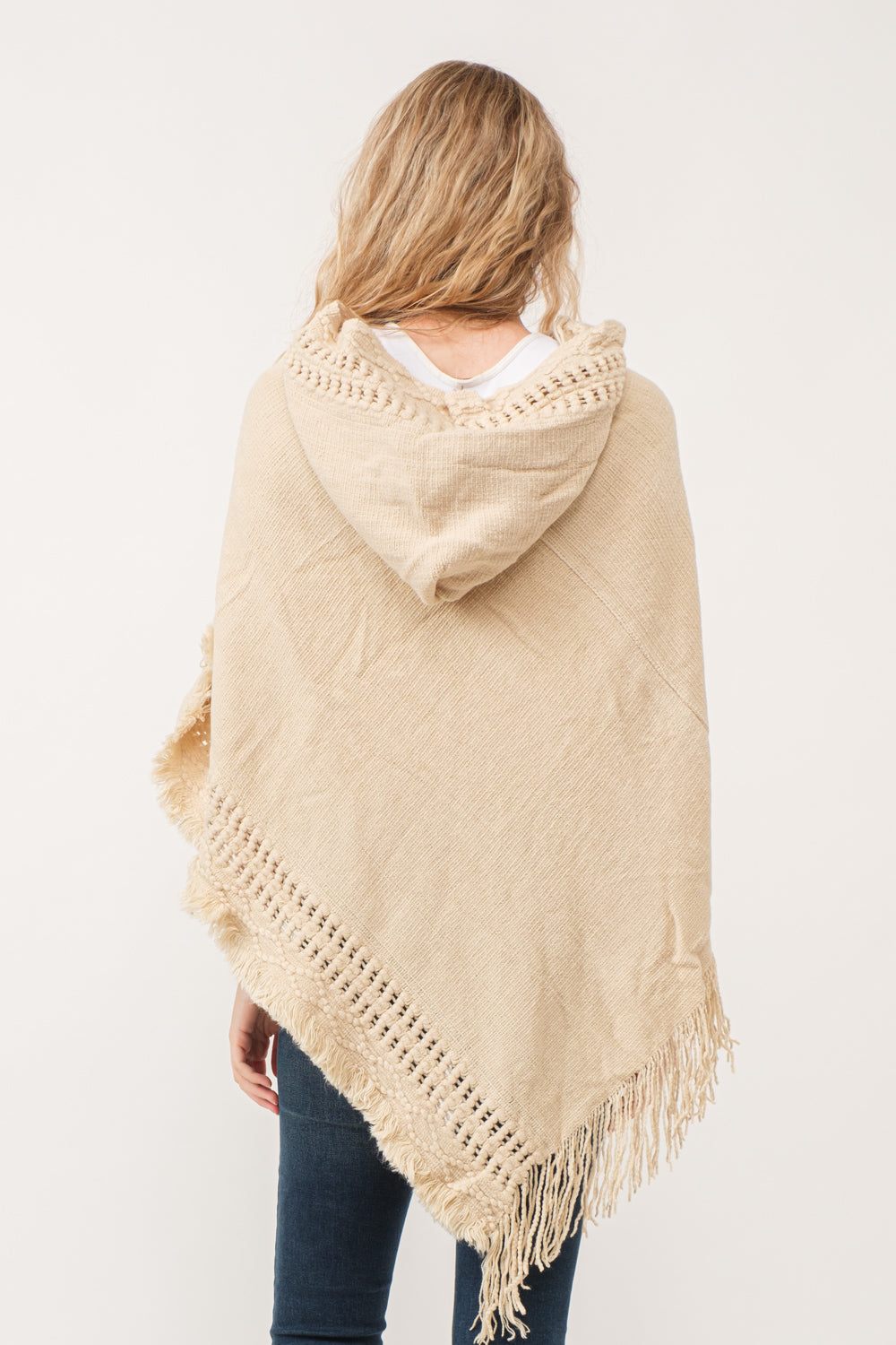 RAJ DYAN HOODED PONCHO CAPE ECRU - quetzals