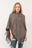 RAJ DYAN HOODED PONCHO CAPE DEEP GRAY - quetzals