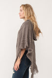 RAJ DYAN HOODED PONCHO CAPE DEEP GRAY - quetzals