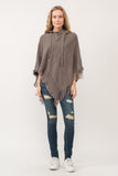 RAJ DYAN HOODED PONCHO CAPE DEEP GRAY - quetzals