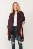 RAJ MAE SPOTTED LEO BORDER PONCHO COFFEE - quetzals