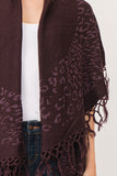 RAJ MAE SPOTTED LEO BORDER PONCHO COFFEE - quetzals