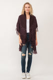 RAJ MAE SPOTTED LEO BORDER PONCHO COFFEE - quetzals