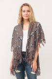 RAJ SABLE SKULL TASSEL BORDER PONCHO - quetzals